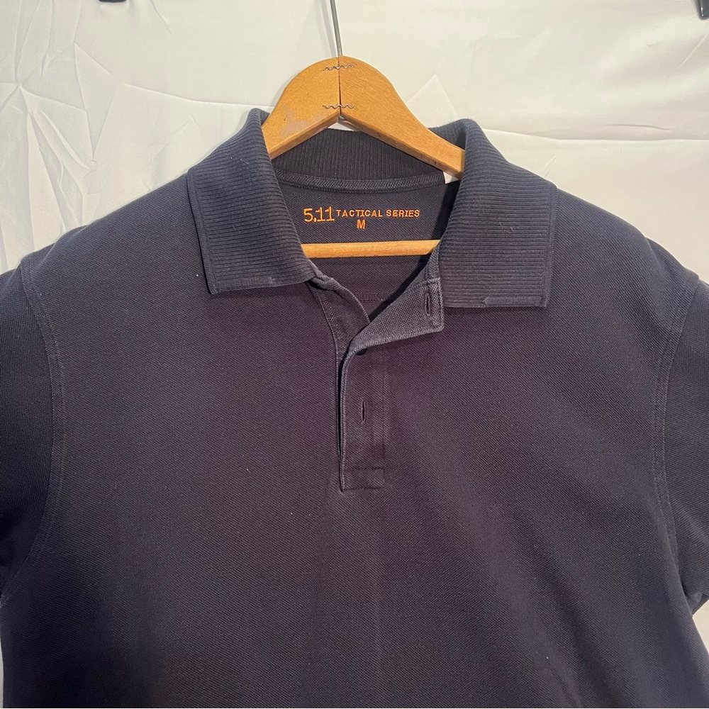 5.11 Tactical Series Outdoor Black Short Sleeve Tactical Polo Shirt Sz M Durable